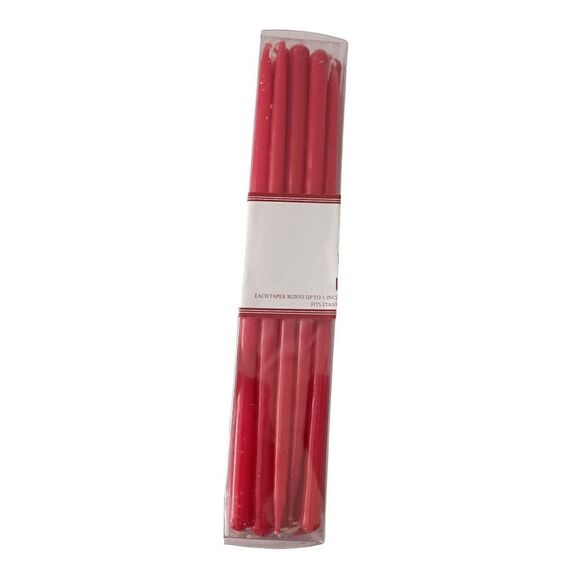 30 Mini Taper Candles Red Christmas Holiday Skinny EARL & WILSON Dripless NEW. - Picture 7 of 14